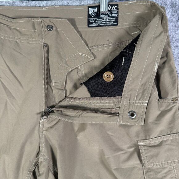 Kuhl Shorts Mens Size 34 Beige Cargo Pockets Outdoor Trail Hike - Picture 6 of 13